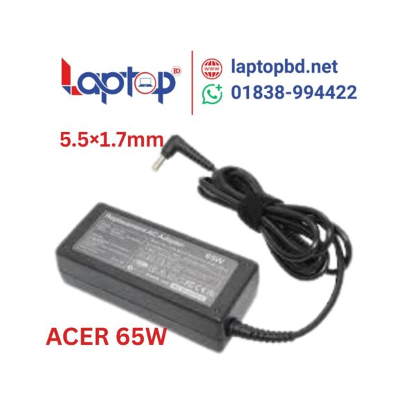 Acer Barrel 5.5×1.7mm 65W 19V Adapter for Swift 3/5 Series at Laptop BD