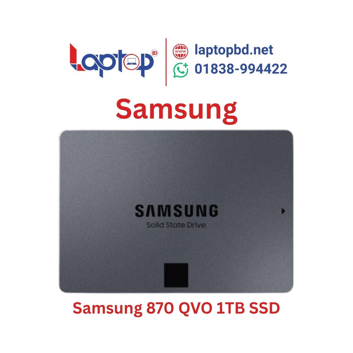 Samsung 870 QVO 1TB 2.5 SATA III SSD at Laptop BD Samsung 870 QVO 1TB 2.5" SATA III SSD at Laptop BD