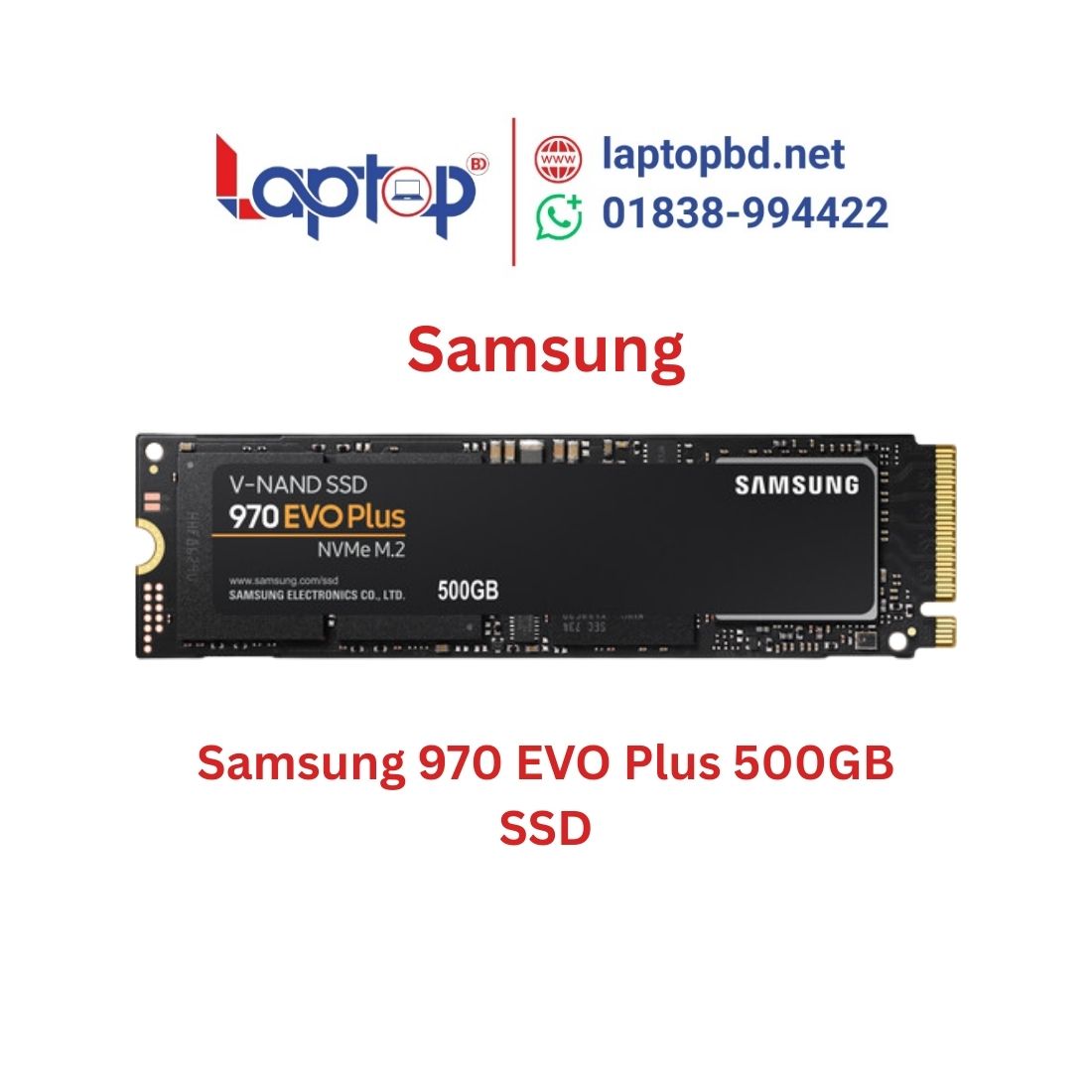 Samsung 970 EVO Plus 500GB NVMe M.2 SSD at Laptop BD (1) Samsung 970 EVO Plus 500GB NVMe M.2 SSD at Laptop BD