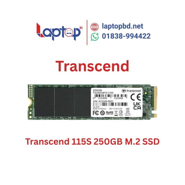 Transcend 115S 250GB M.2 PCIe Gen3 x4 NVMe SSD (M-Key) at Laptop BD