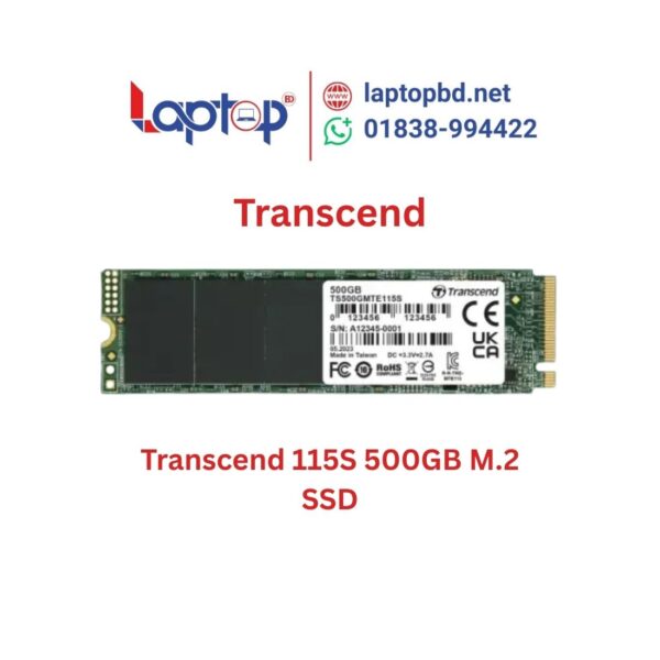 Transcend 115S 500GB M.2 PCIe Gen3 x4 NVMe SSD at Laptop BD