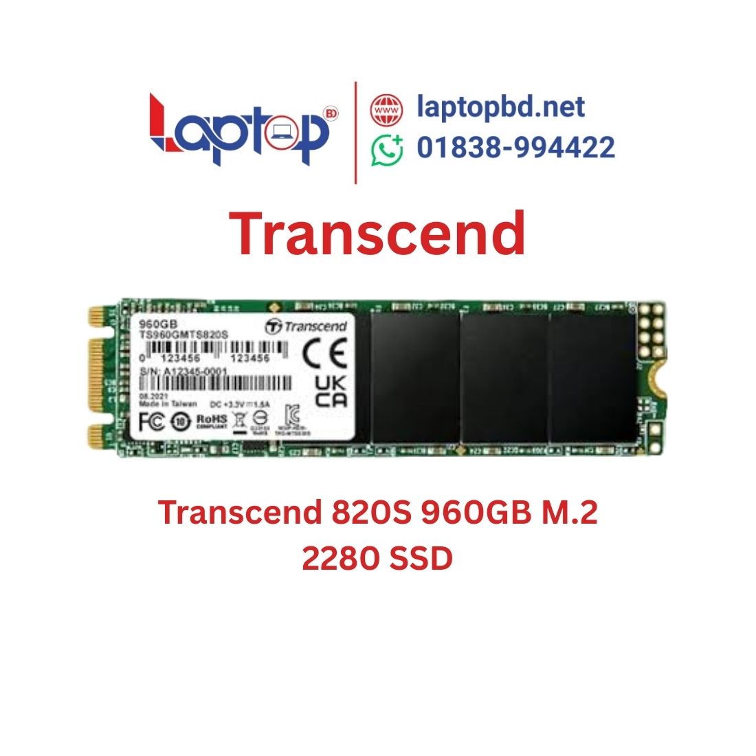 Transcend 820S 960GB M.2 2280 SATA SSD Drive at Laptop BD Transcend 820S 960GB M.2 2280 SATA SSD Drive at Laptop BD