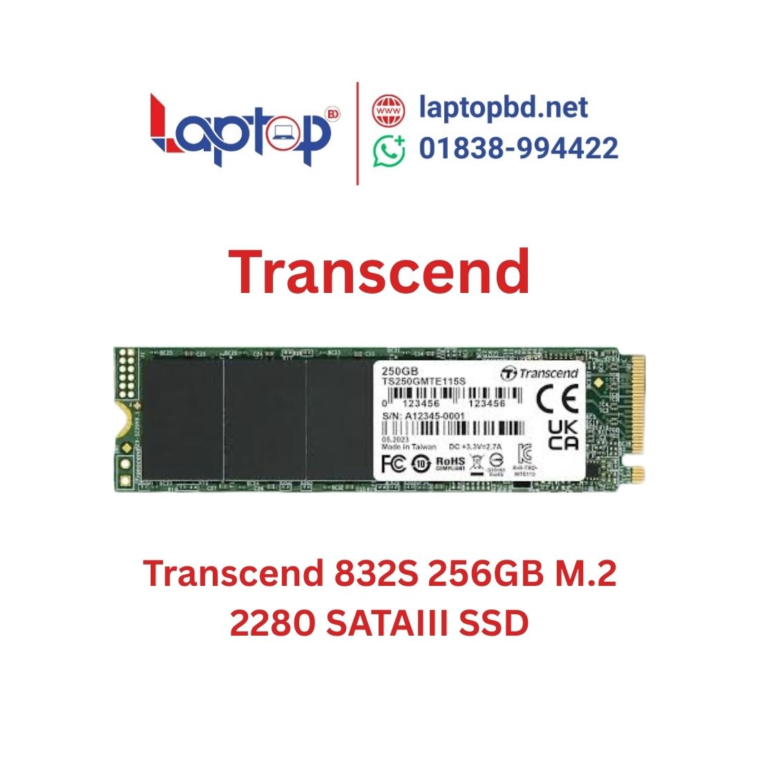 Transcend 832S 256GB M.2 2280 SATAIII SSD at Laptop BD Transcend 832S 256GB M.2 2280 SATAIII SSD at Laptop BD