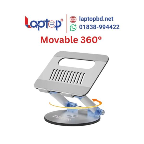 Movable 360° Round Ergonomic Push-Button Laptop Stand