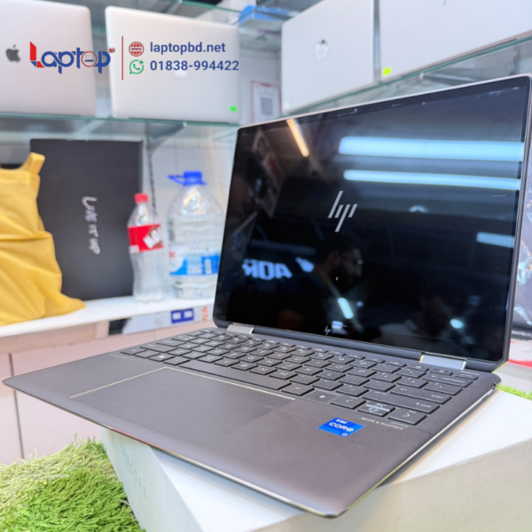 HP Spectre x360 laptop viewed from the front with the screen open