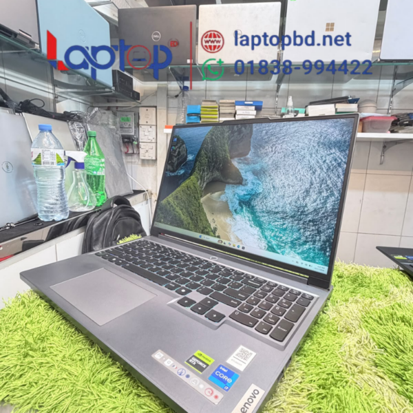 Lenovo Legion 5i 16IRX9 gaming laptop viewed from the front with the screen open